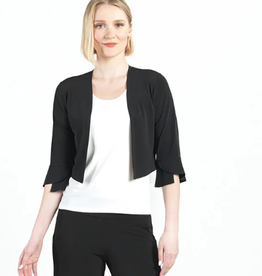 Clara Sunwoo Black Soft Knit Tulip Cuff Cardigan AB