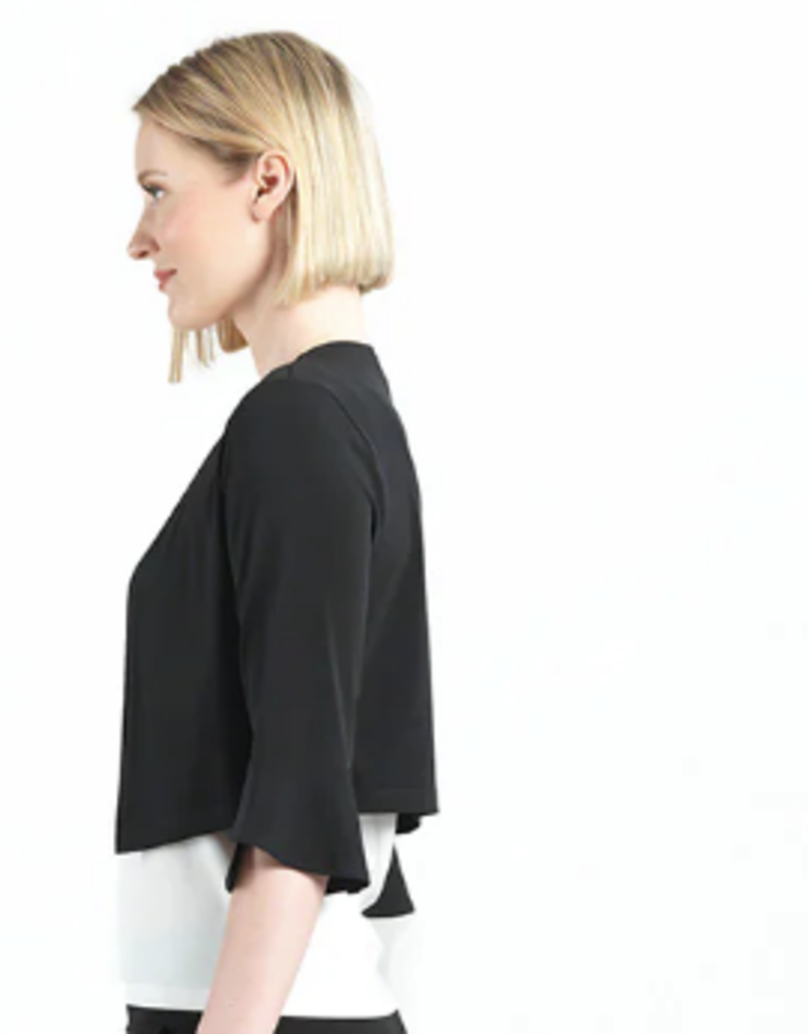 Clara Sunwoo Black Soft Knit Tulip Cuff Cardigan AB