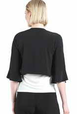Clara Sunwoo Black Soft Knit Tulip Cuff Cardigan AB