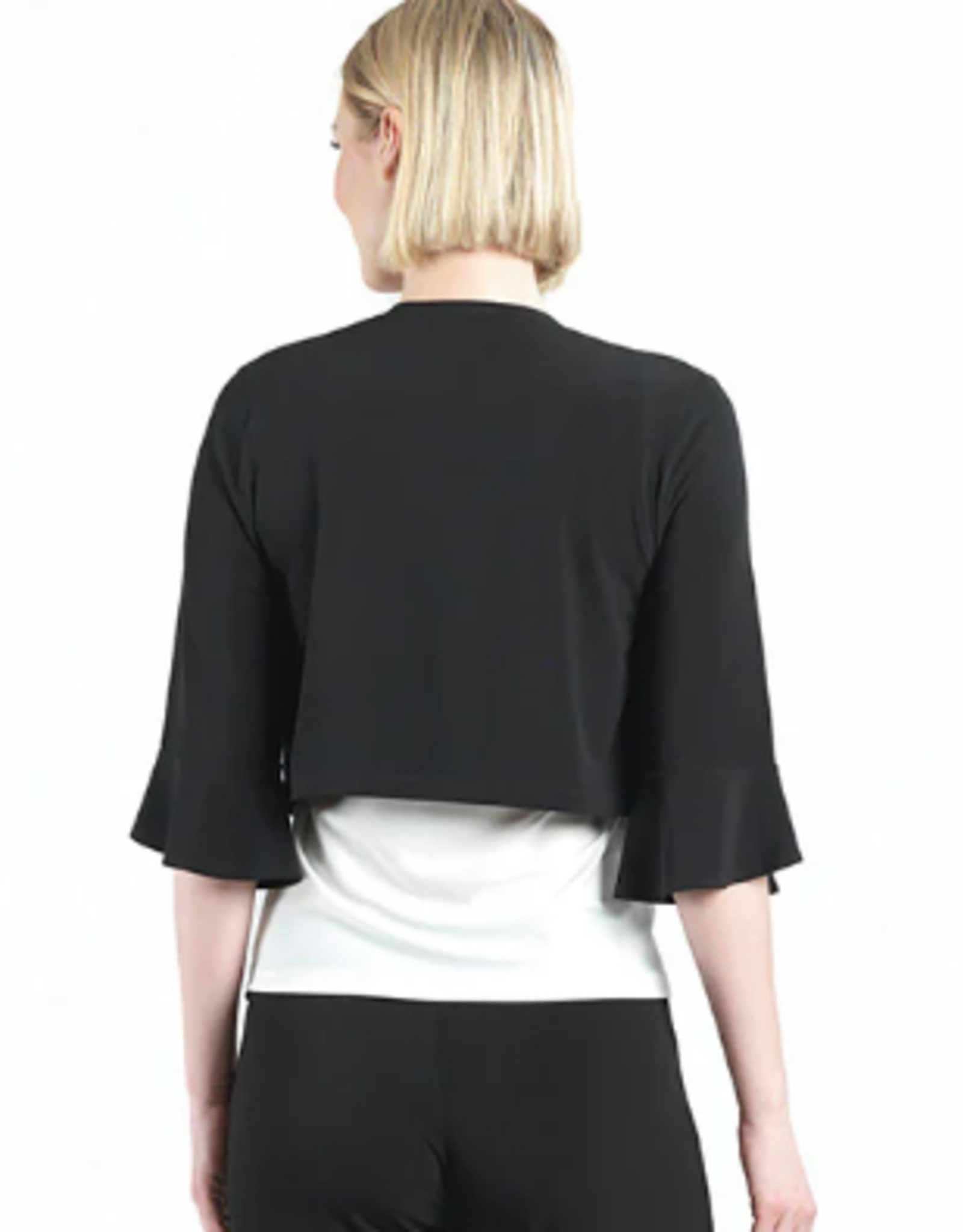 Clara Sunwoo Black Soft Knit Tulip Cuff Cardigan AB
