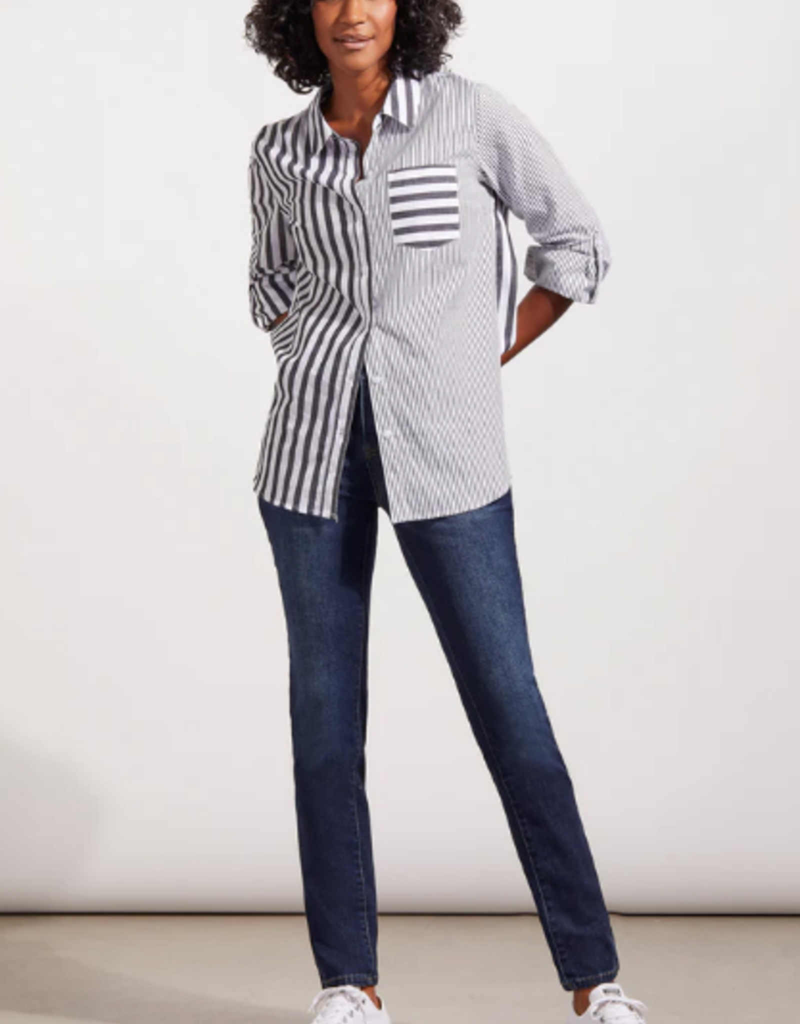 Tribal Tribal Deep Ocean Sophia Curvy Straight Leg Denim Pant