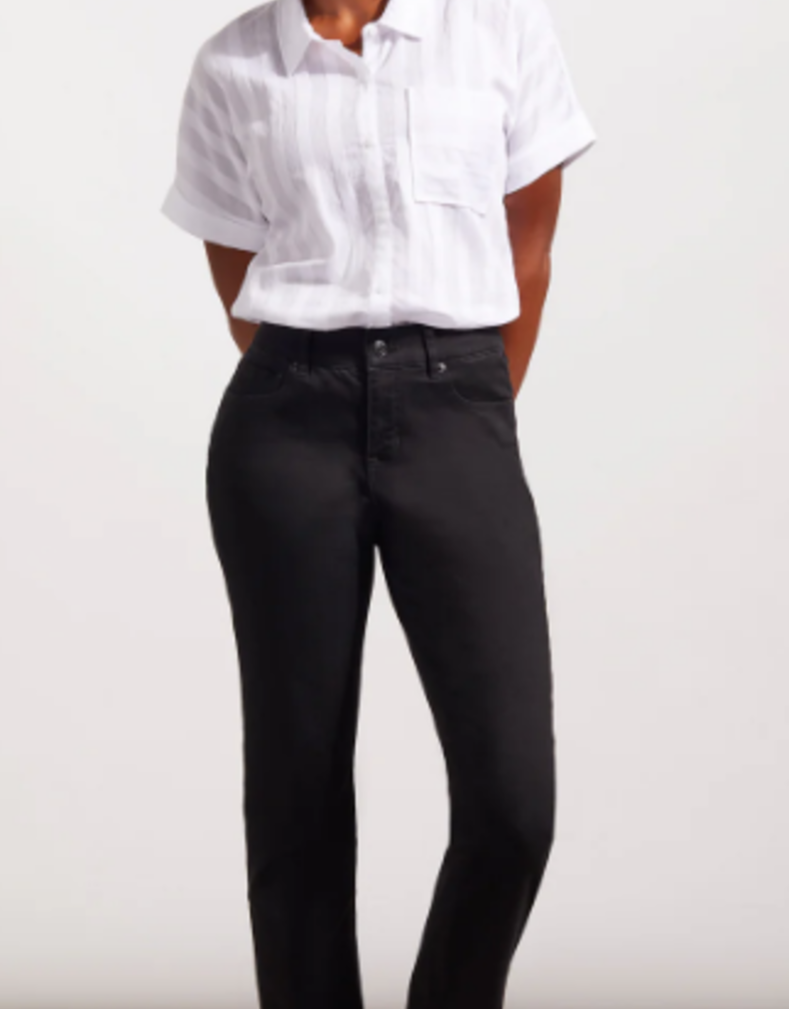 Tribal Sophia Black Denim Curvy Straight Leg Jean CE
