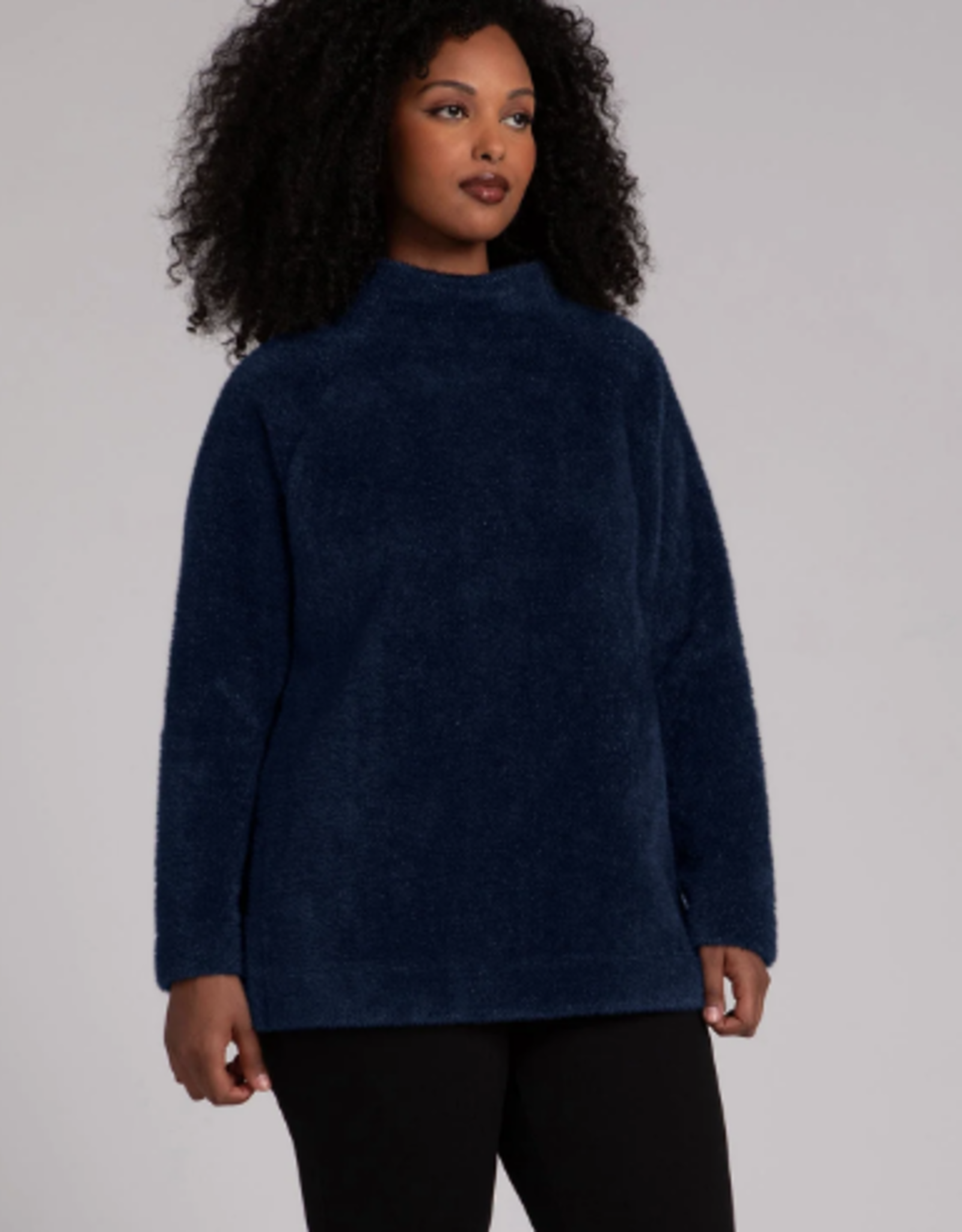 Sympli SALE - was $194  Sympli Navy Cozy Funnel Neck Long Sleeve Top RA