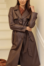 Lysse Lysse Dark Mocha  Vegan Leather trench Coat BEH