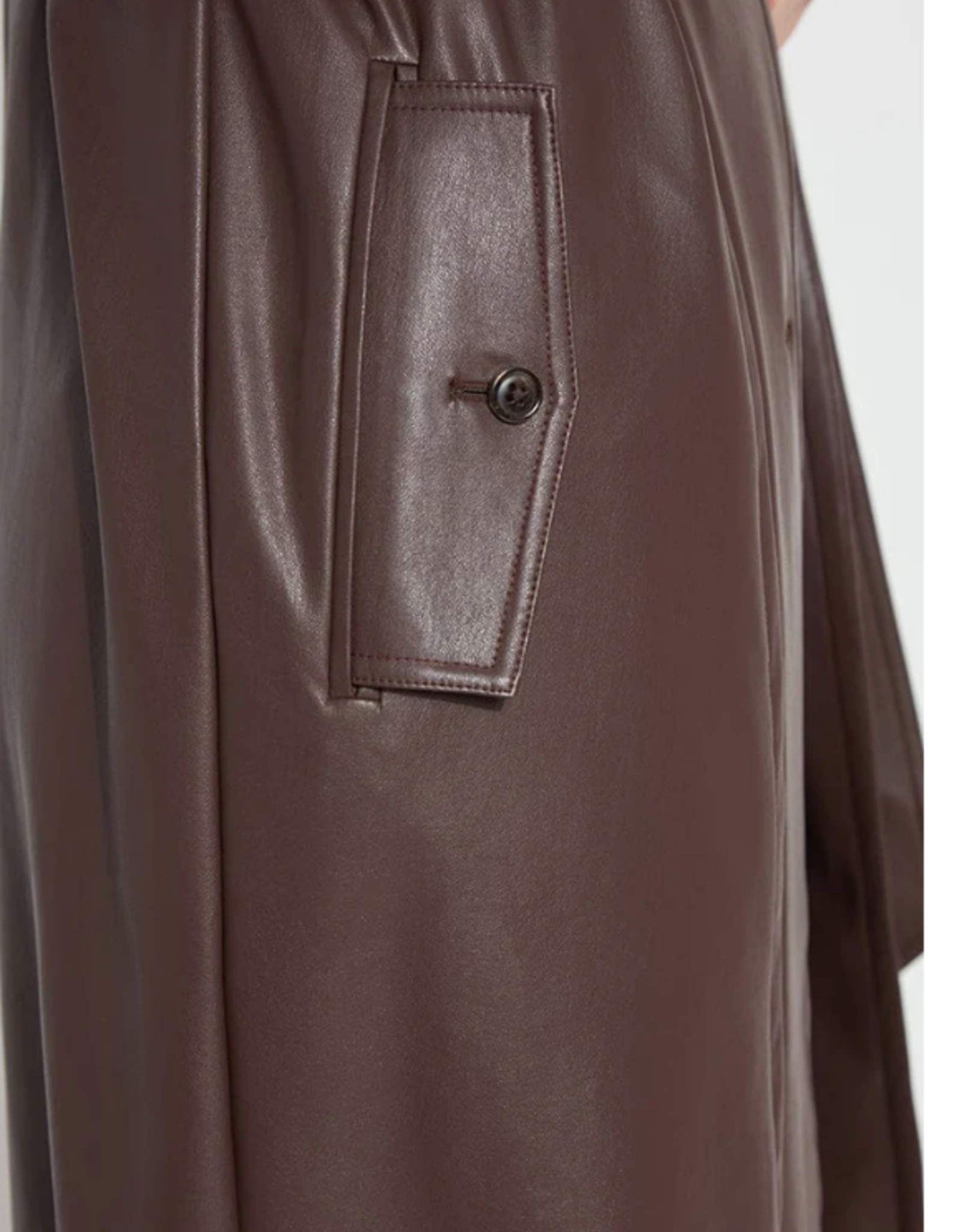 Lysse Lysse Dark Mocha  Vegan Leather trench Coat BEH