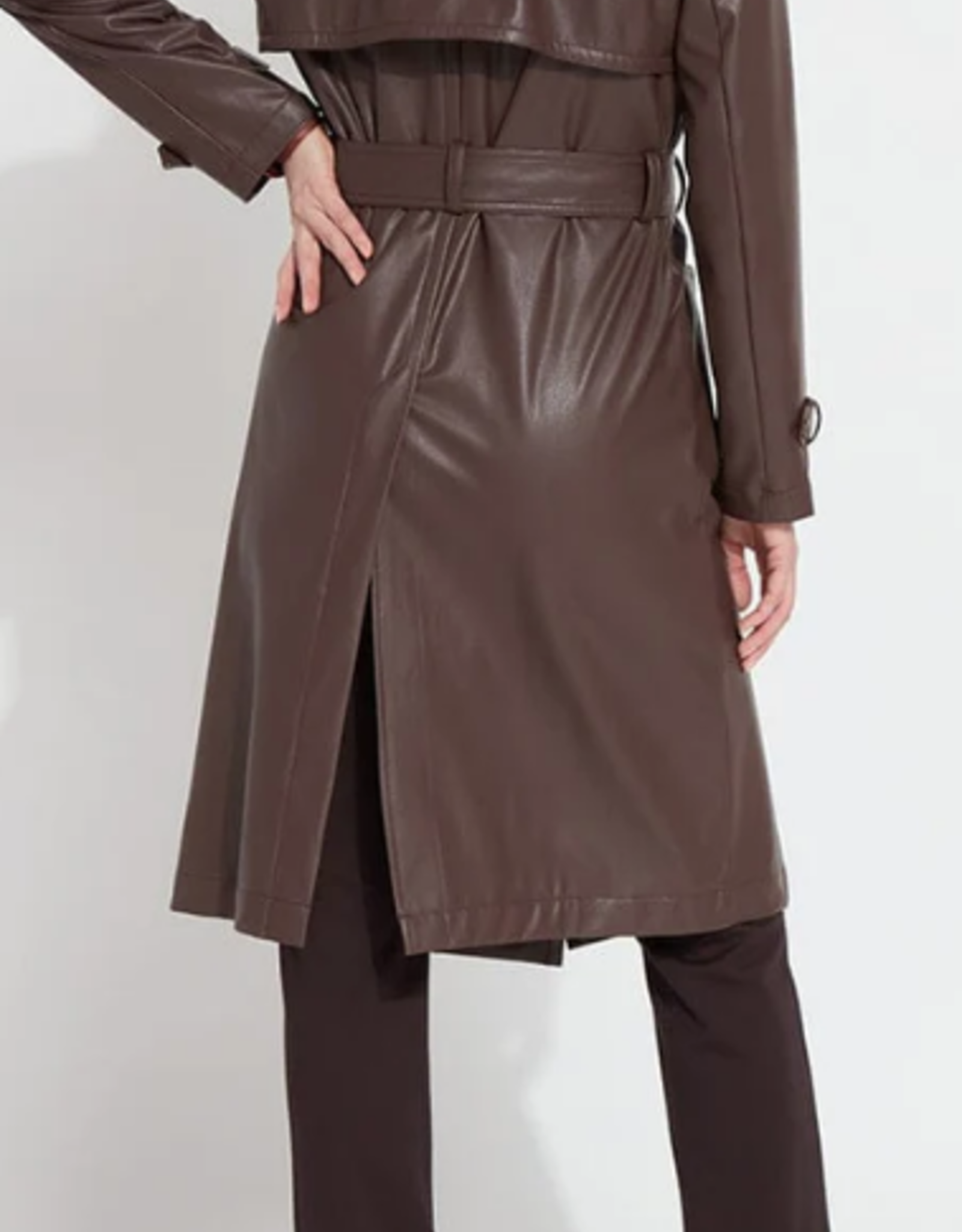 Lysse Lysse Dark Mocha  Vegan Leather trench Coat BEH