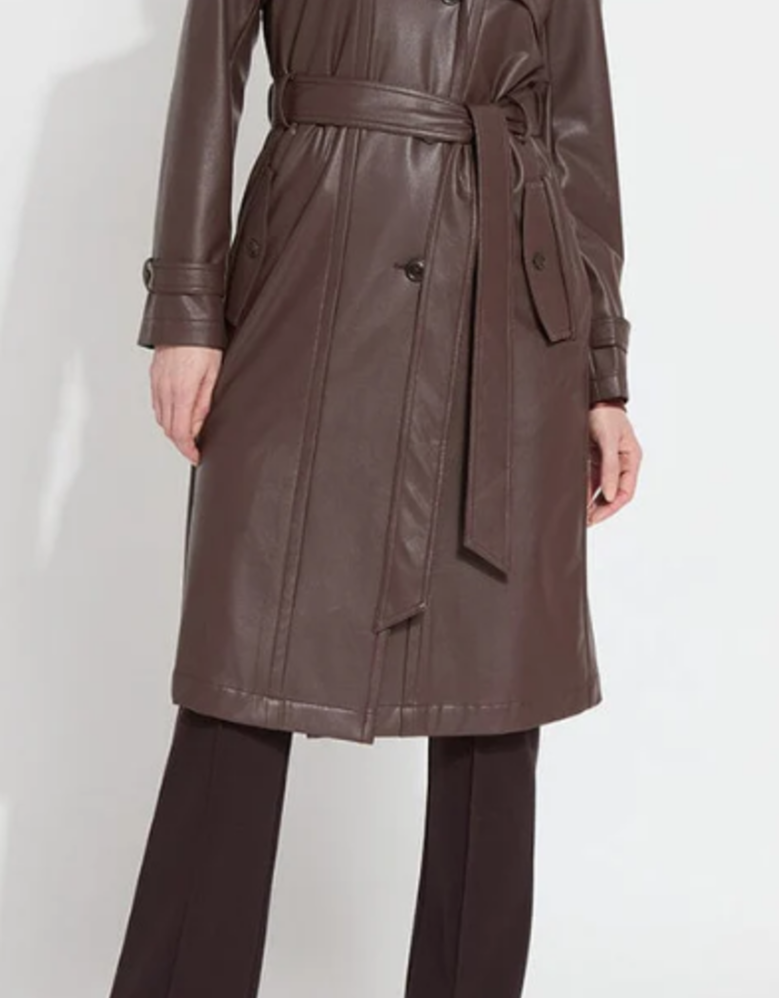 Lysse Lysse Dark Mocha  Vegan Leather trench Coat BEH