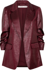 Esqualo Esqualo Wine Red Metallic Crinkle Blazer HS