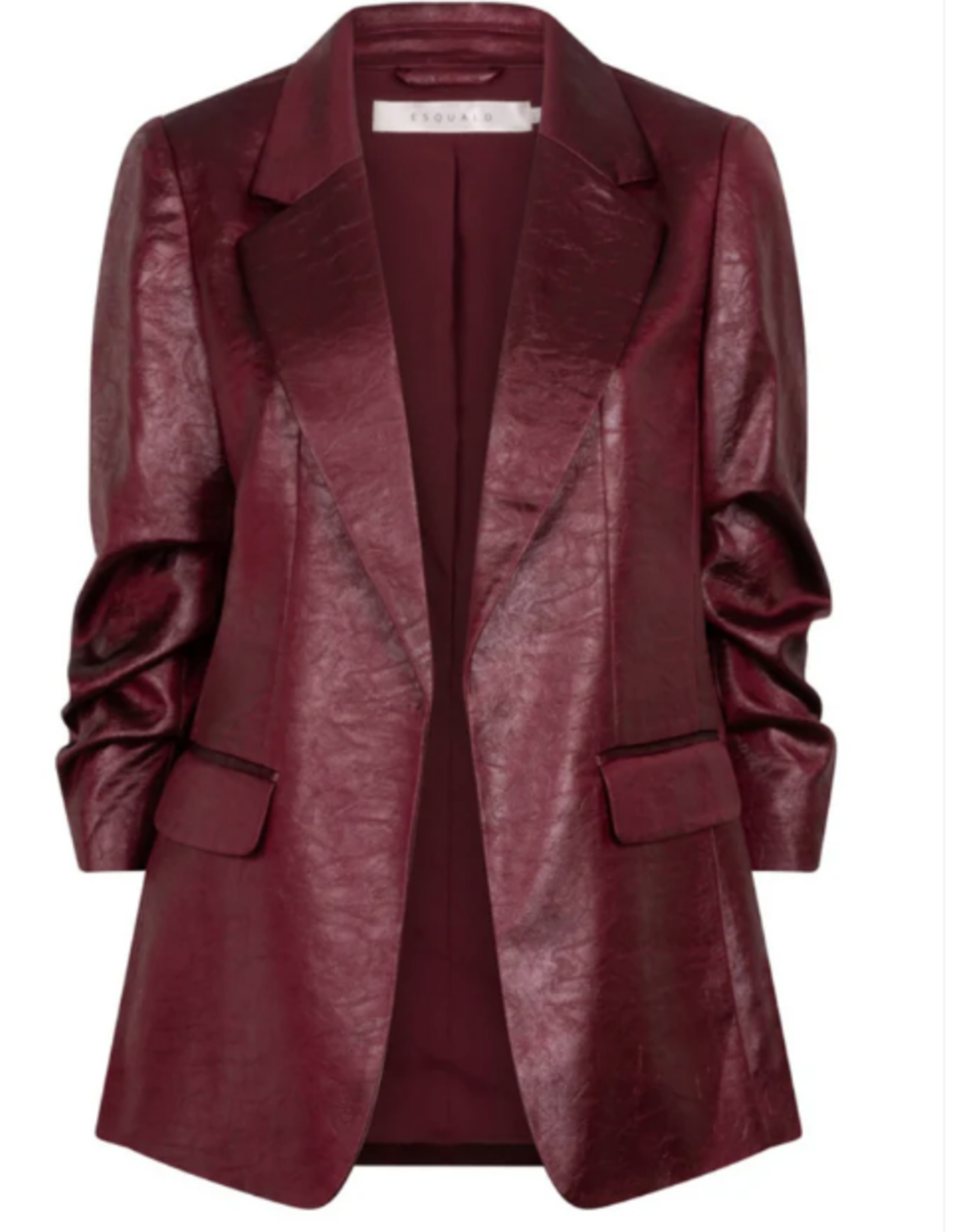 Esqualo Esqualo Wine Red Metallic Crinkle Blazer HS