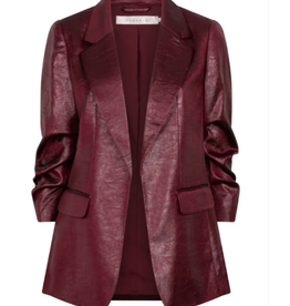 Esqualo Esqualo Wine Red Metallic Crinkle Blazer HS