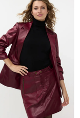 Esqualo Esqualo Wine Red Metallic Crinkle Blazer HS