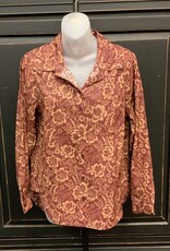 Velvet Heart Velvet Heart Sangria Floral Print Button Up Long Sleeve Top AC