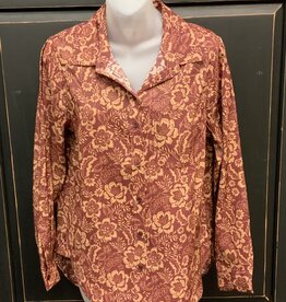 Velvet Heart Velvet Heart Sangria Floral Print Button Up Long Sleeve Top AC