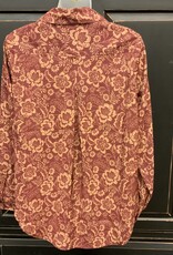 Velvet Heart Velvet Heart Sangria Floral Print Button Up Long Sleeve Top AC