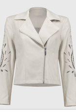 Joseph Ribkoff Joseph Ribkoff  Moonstone Foiled Faux-Suede Moto Jacket BLB