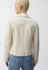 Joseph Ribkoff Joseph Ribkoff  Moonstone Foiled Faux-Suede Moto Jacket BLB