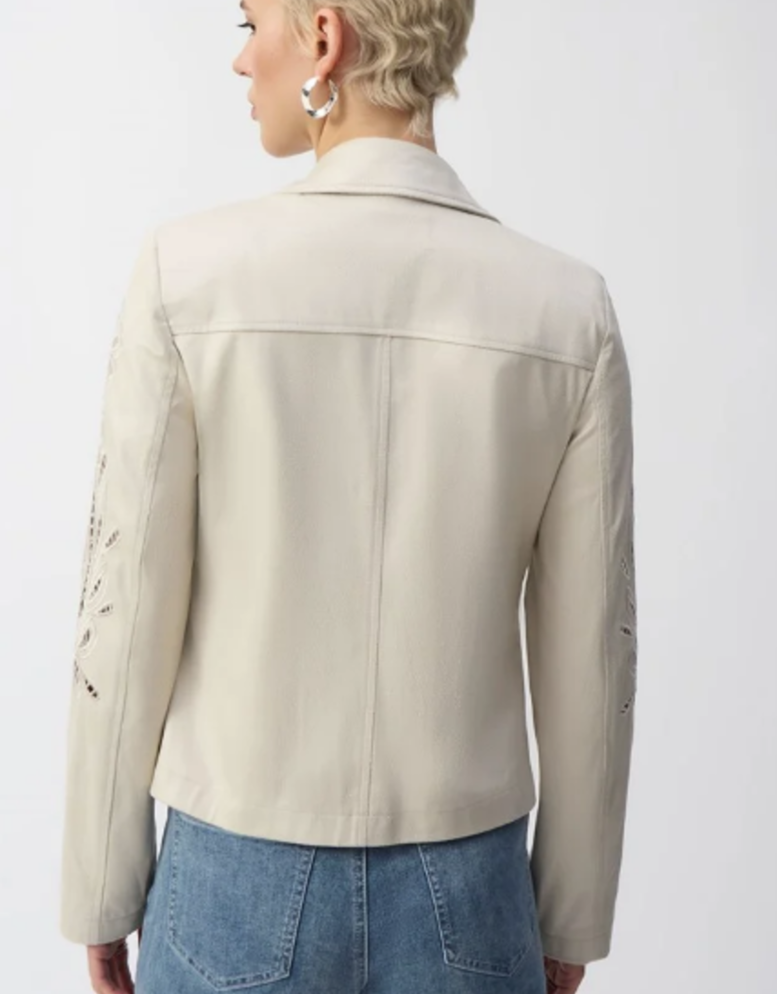 Joseph Ribkoff Joseph Ribkoff  Moonstone Foiled Faux-Suede Moto Jacket BLB