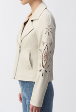 Joseph Ribkoff Joseph Ribkoff  Moonstone Foiled Faux-Suede Moto Jacket BLB