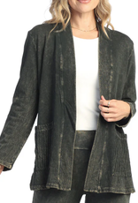 Jess & Jane Jess & Jane Black Mineral Washed Open Cardigan AR
