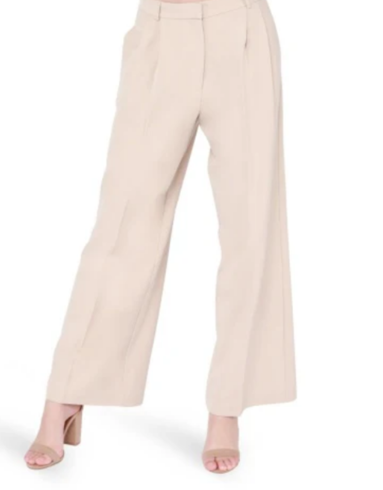 Black Tape Black Tape High Waist Tan/Bronzage  Pleated Front Pant