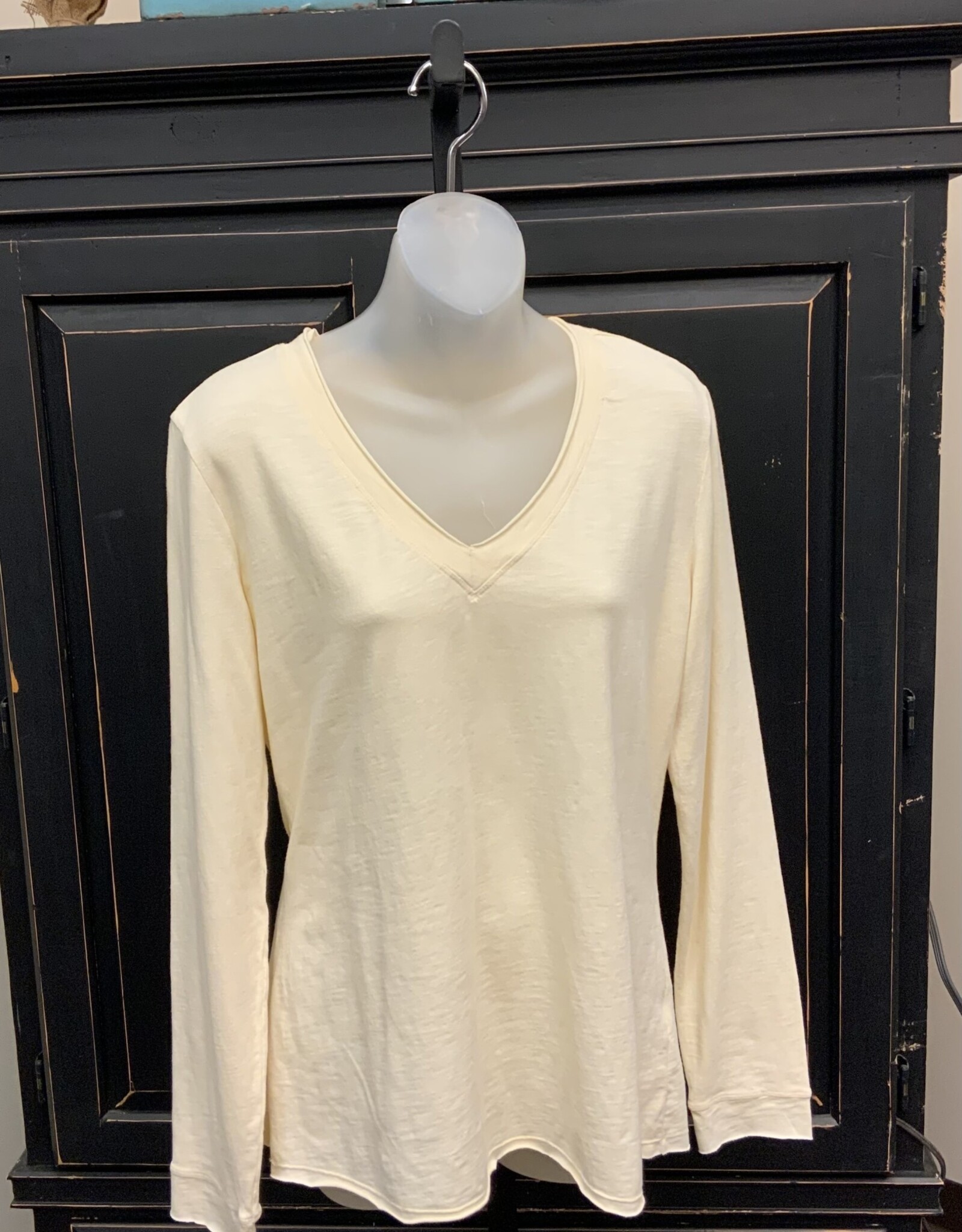 Wearables Wearables Almond Trina V-Neck Long Sleeve Top LC