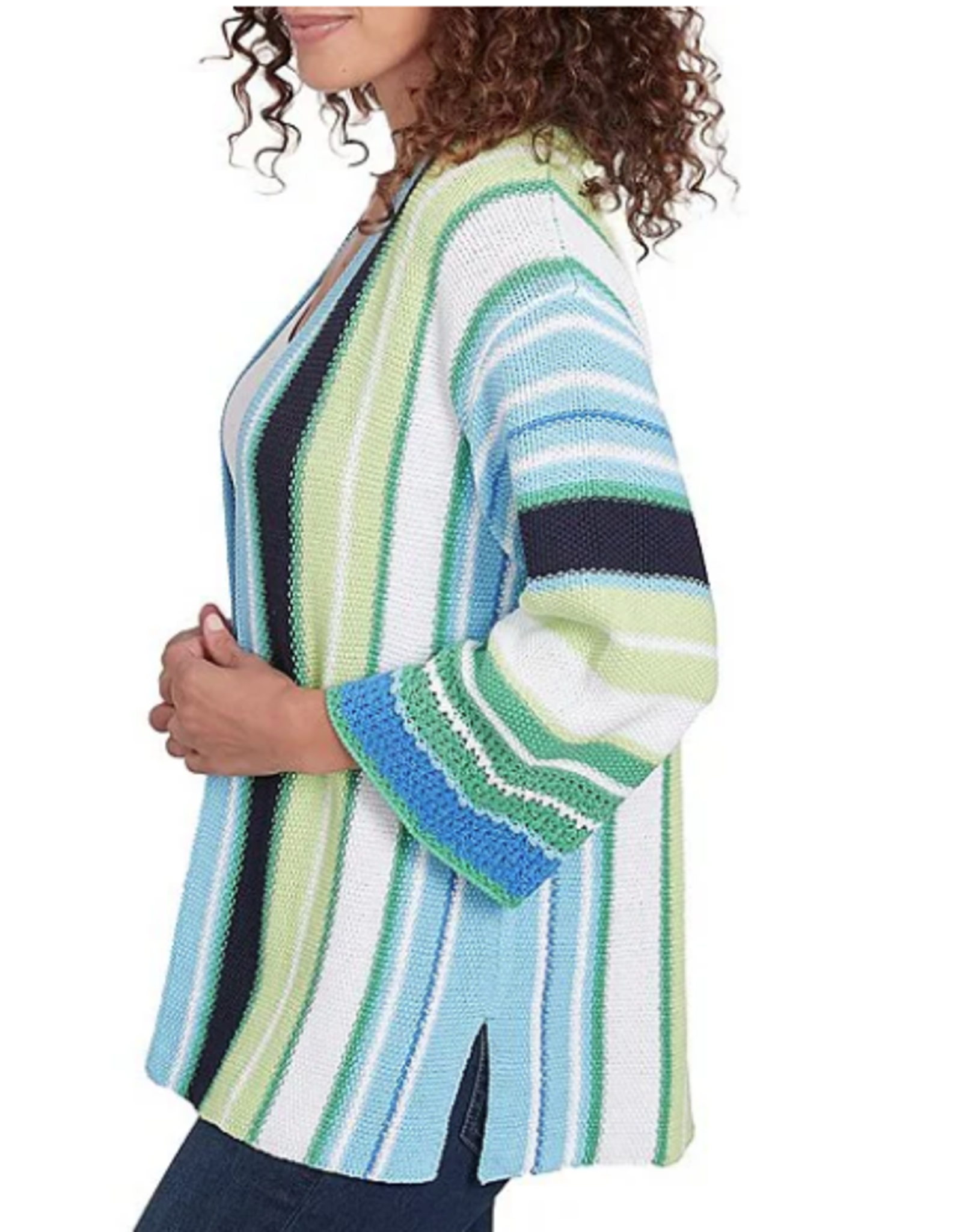 Multiples Ruby Road Avacodo Multi Print Open Front Long Sleeve Cardigan AL