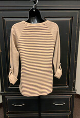 Doe and Rae Doe And Rae Sand Stripe Long Sleeve Henley BO