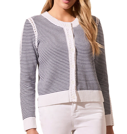 Tribal Tribal Navy/White Button Up Long Sleeve Cardigan