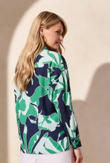 Tribal Tribal Kelly Green/Navy Button Up L/S Camp Shirt
