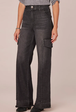 Democracy Democracy Sky-Rise  Black Artisanal Washed Wide Leg Denim