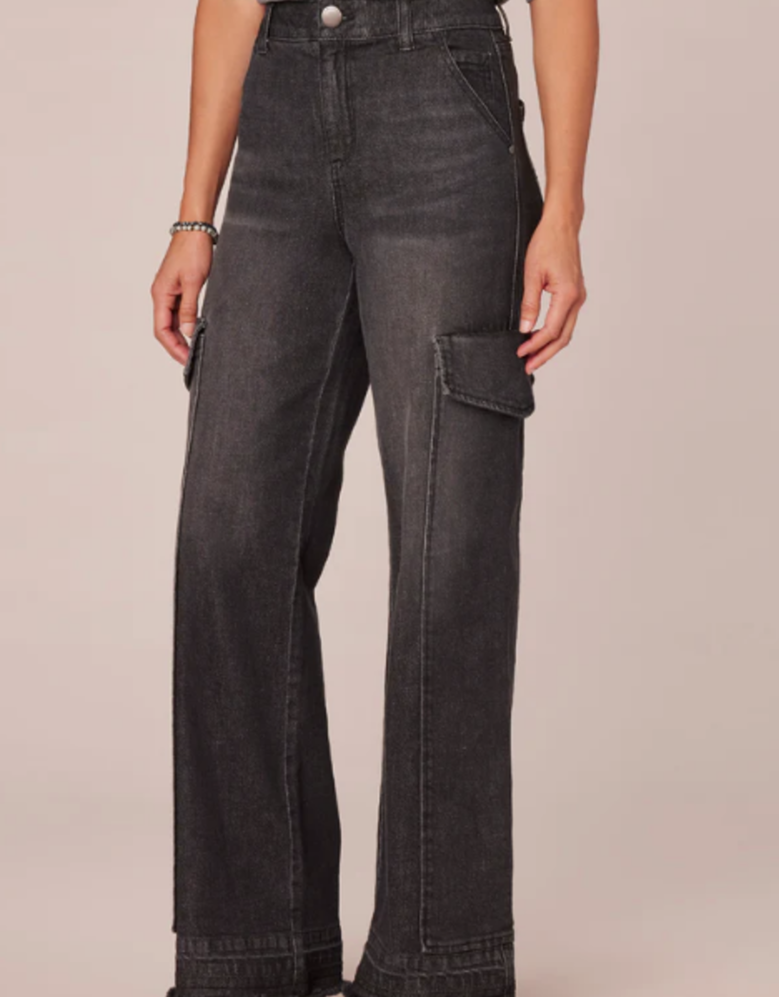 Democracy Democracy Sky-Rise  Black Artisanal Washed Wide Leg Denim