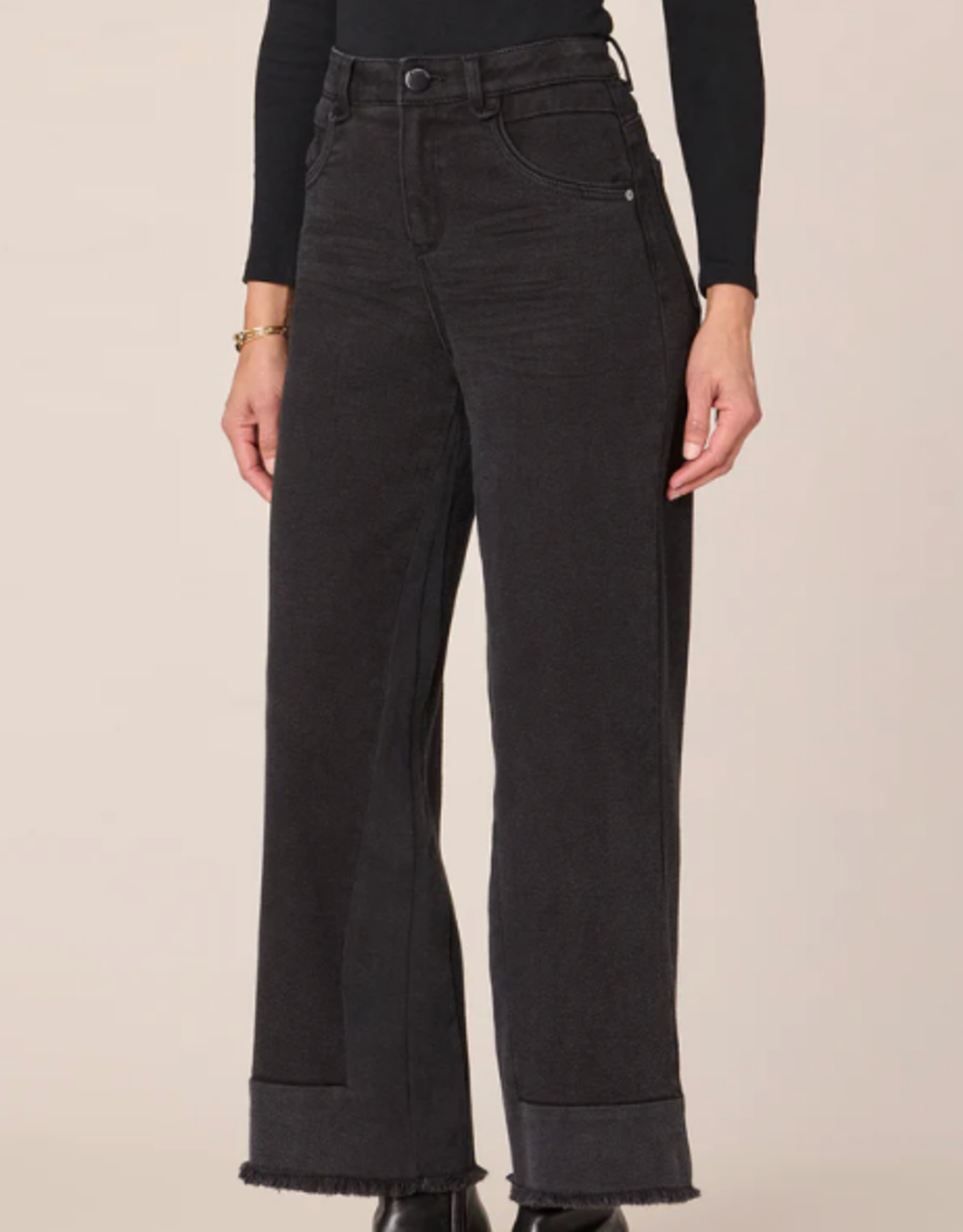 Democracy Democracy Black Washed Sky-Rise Wide Leg Denim