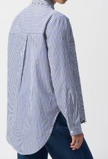 Joseph Ribkoff Joseph Ribkoff Midnight Blue/White Striped Stretch Shirt Joseph Ribkoff Joseph Ribkoff Midnight Blue/White Striped Stretch Shirt