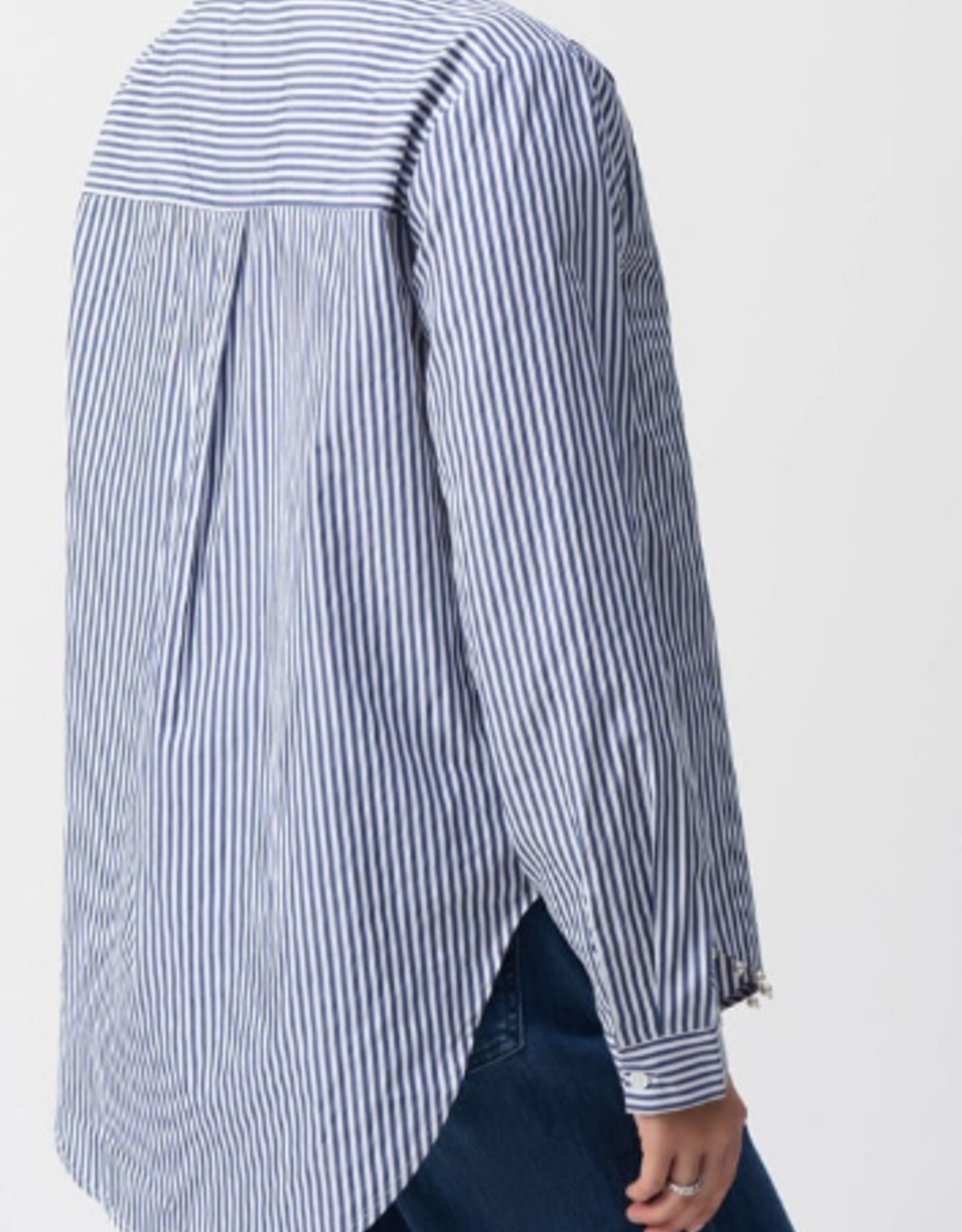 Joseph Ribkoff Joseph Ribkoff Midnight Blue/White Striped Stretch Shirt
