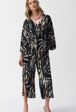 Joseph Ribkoff Joseph Ribkoff  Black/Tan  Woven Tropical Print Culotte Pant RK