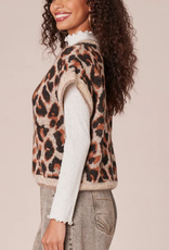 Democracy Democracy V-Neck Oatmeal Copper Animal Print  LL