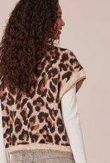 Democracy Democracy V-Neck Oatmeal Copper Animal Print  LL