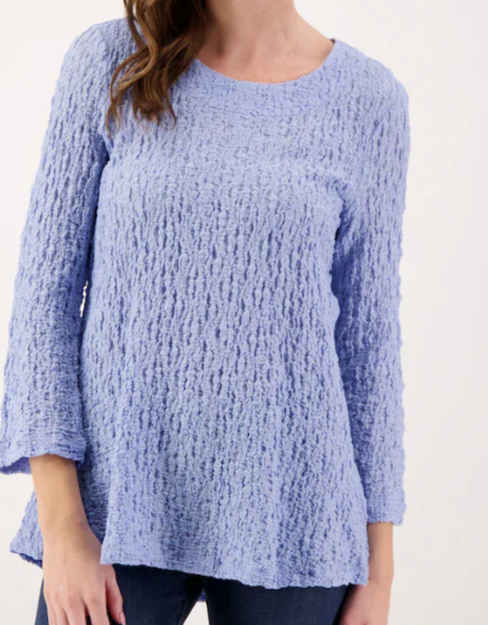 Multiples Multiples  Cornflower  Jaquard Pucker Texture Top AK