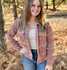 Tribal Tribal  Crop Shacket Anitque Rose