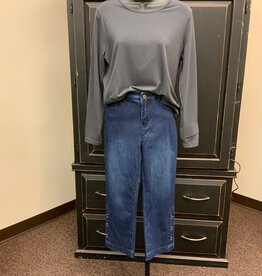 Ethyl Ethyl Dark Denim  Ankle  Length Straight Leg  BK