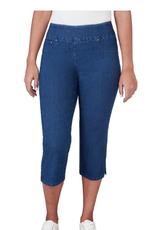 Ruby Rd Ruby Rd 69176 Medium Wash Denim Pull On Capri Pant BO
