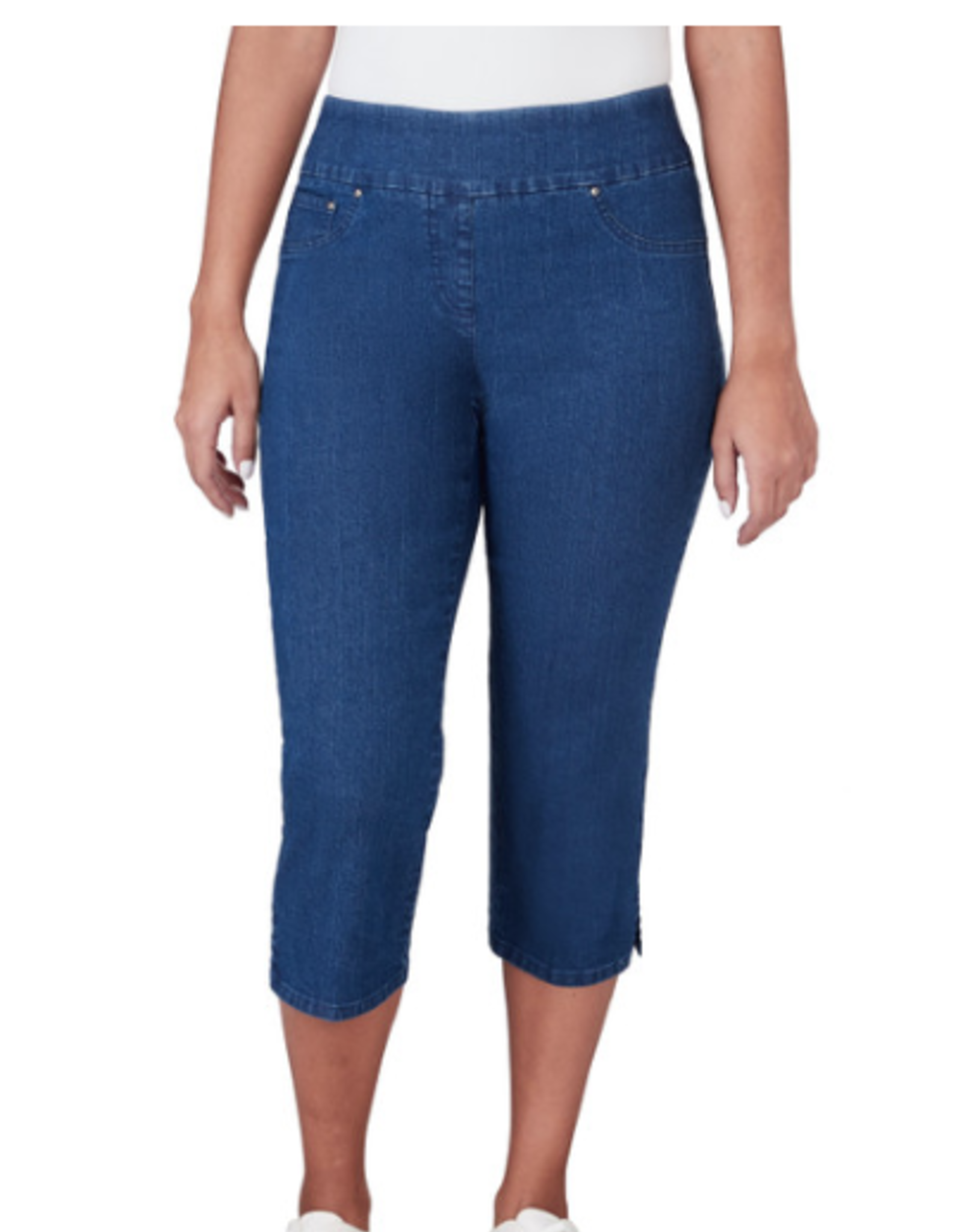 Ruby Rd Ruby Rd 69176 Medium Wash Denim Pull On Capri Pant BO
