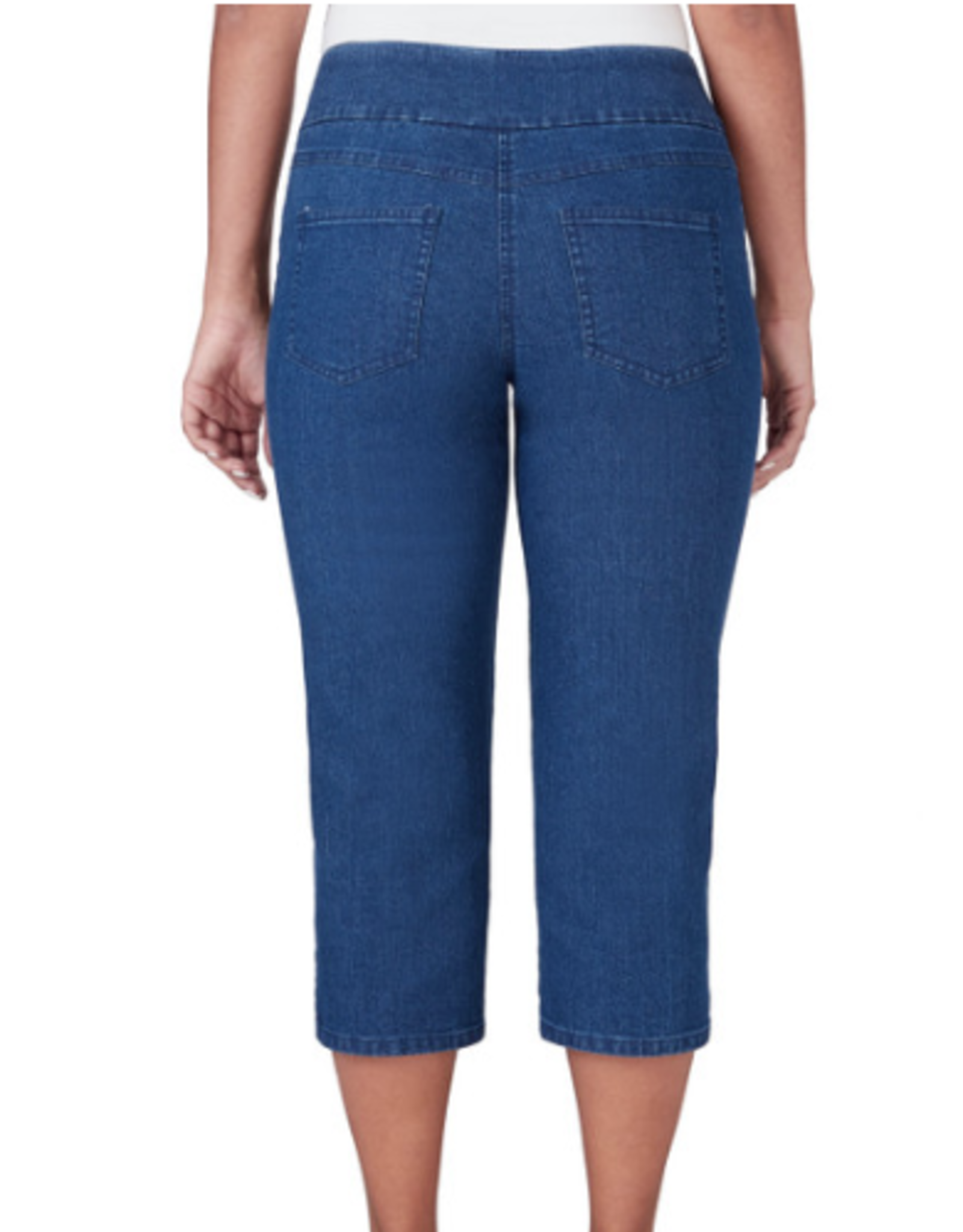 Ruby Rd Ruby Rd 69176 Medium Wash Denim Pull On Capri Pant BO