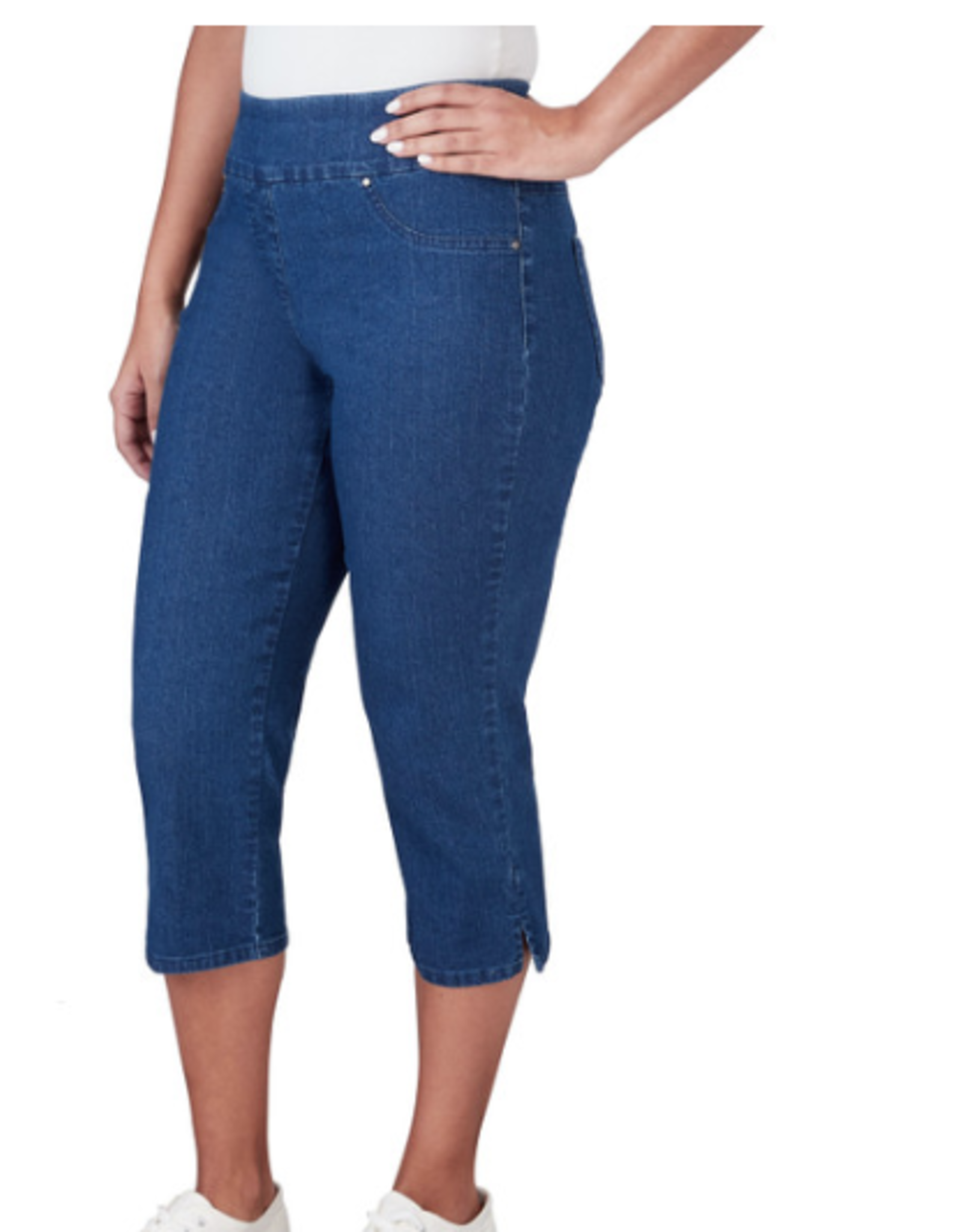 Ruby Rd Ruby Rd 69176 Medium Wash Denim Pull On Capri Pant BO