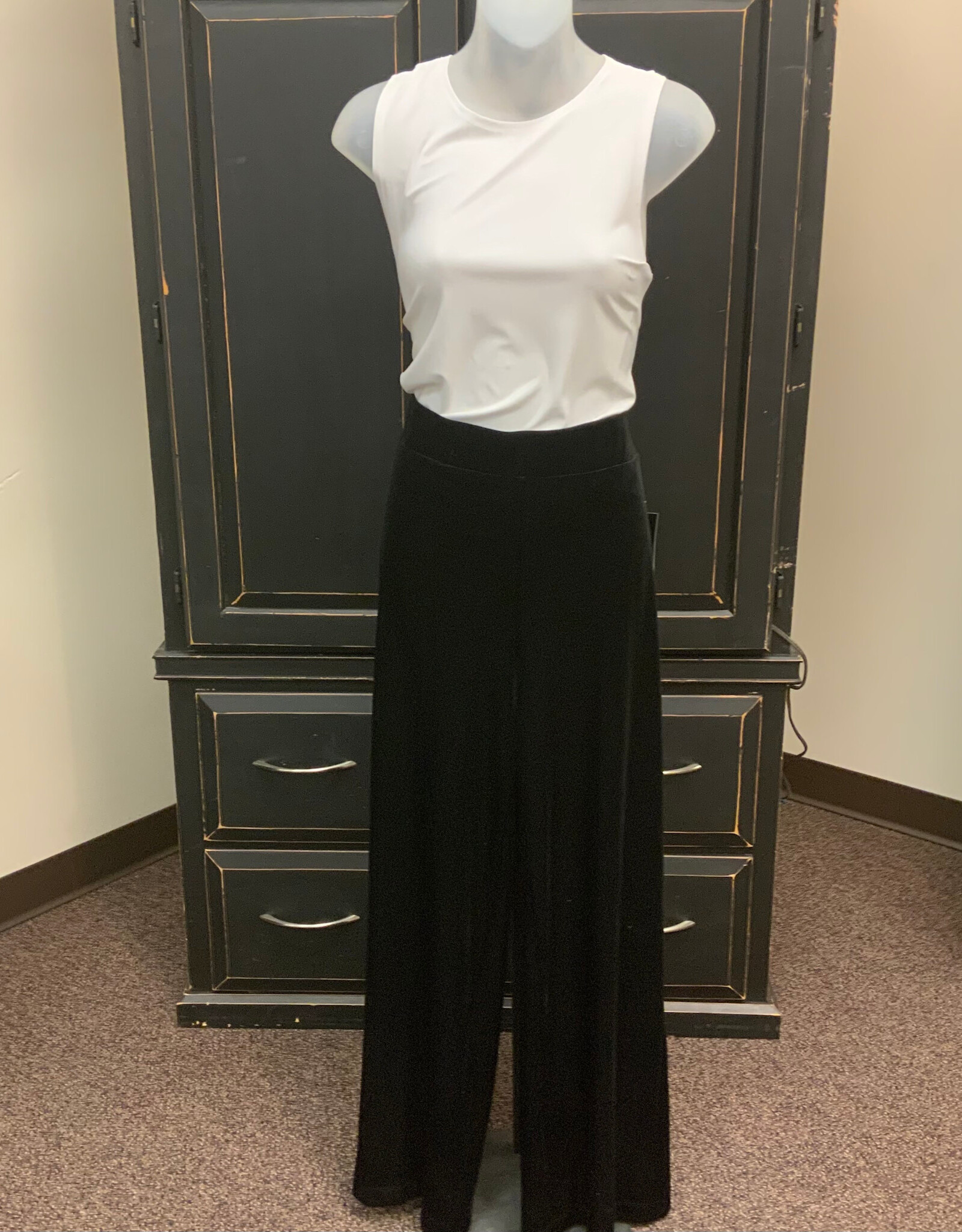 slimsations SALE - was $79  Slimsations Black Faux Velvet Pull On Wide Leg Pant AS