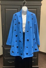 Radzoli SALE - was $162  Radzoli Aqua Blue w Grommet Detail Open Front Jacket HK