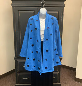 Radzoli Radzoli Aqua Blue w Grommet Detail Open Front Jacket HK