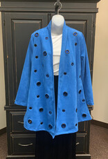 Radzoli SALE - was $162  Radzoli Aqua Blue w Grommet Detail Open Front Jacket HK