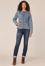 Shannon Passero Democracy B75669ULE Washed Denim Quilted Zip-Up Jacket CE