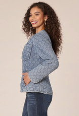 Shannon Passero Democracy B75669ULE Washed Denim Quilted Zip-Up Jacket CE
